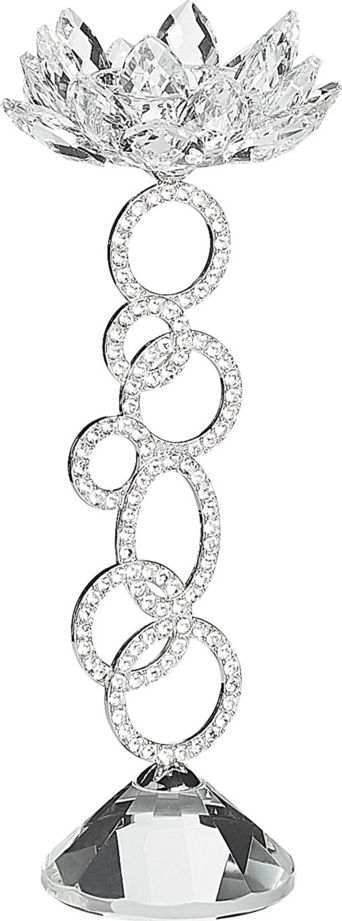 Beliani Świecznik 27 cm srebrny OVIEDO