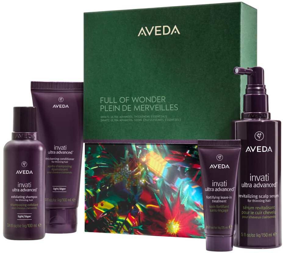 Aveda Full of Wonder zestaw szampon do włosów 100ml + odżywka do włosów 100ml + kuracja do włosów 25ml + serum do skóry głowy