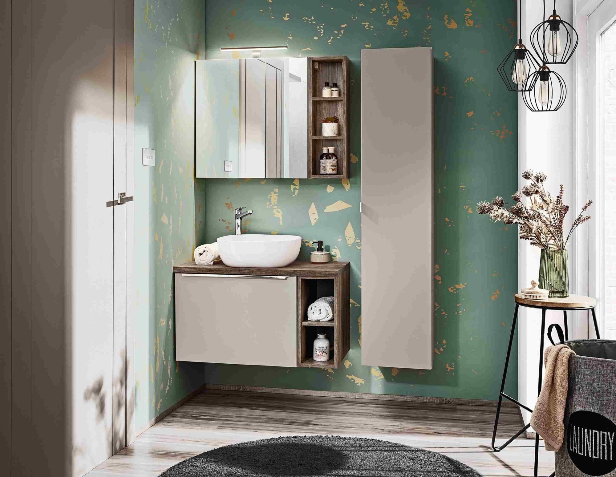 Comad Zestaw mebli do małej łazienki, Santa Fe, beżowy, mat