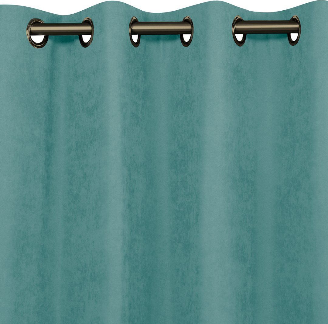 Homede Homede Zasłona MILANA szenilowa na złotych przelotkach 560x270 turkusowa