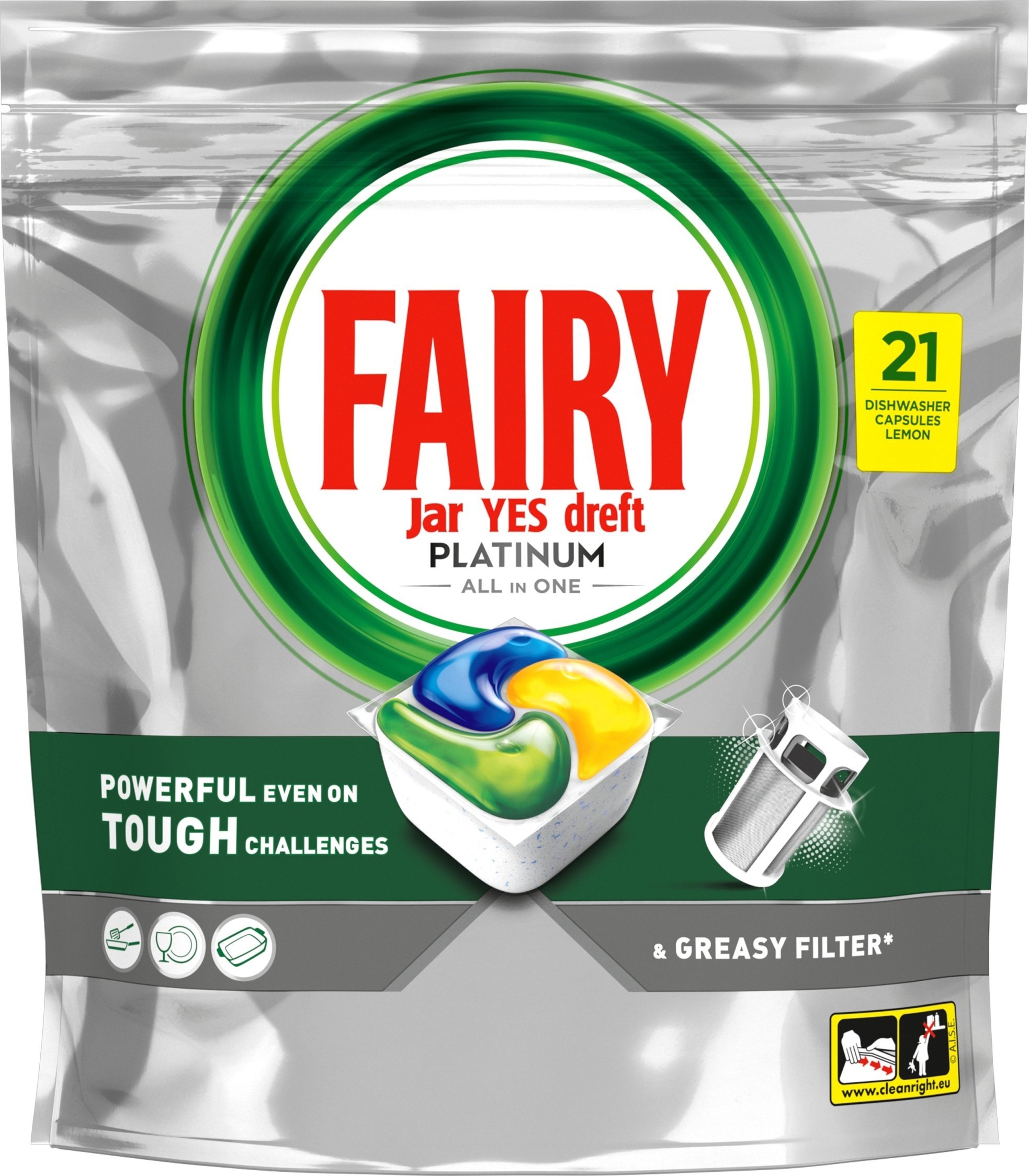 Fairy Platinum All In One Lemon 126 szt.