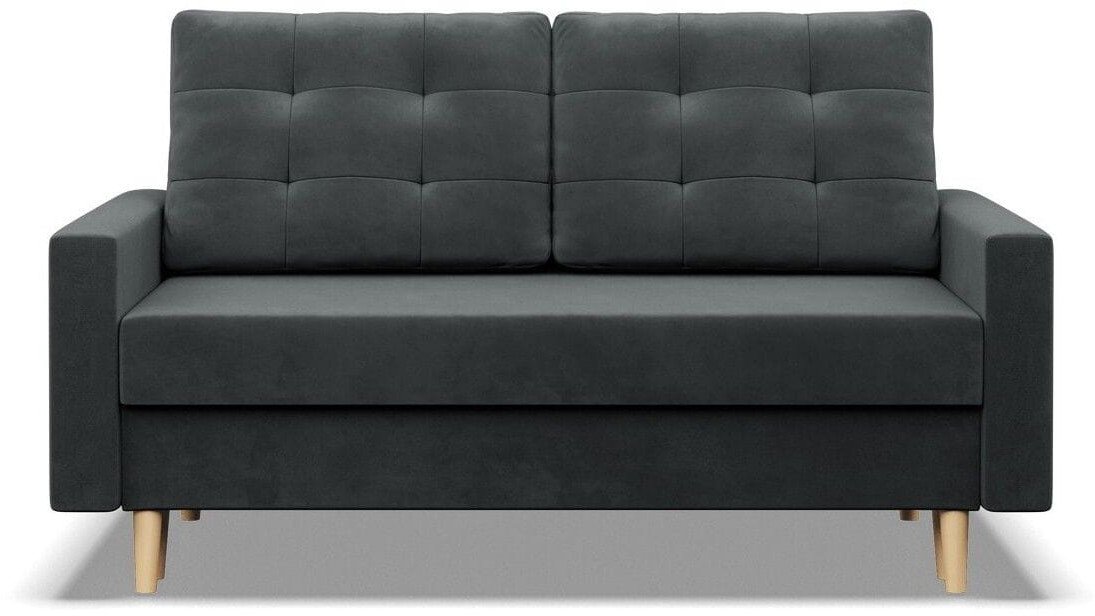 Sofa rozkładana, MILO, velvet, 152x92x92 cm, ciemny szary
