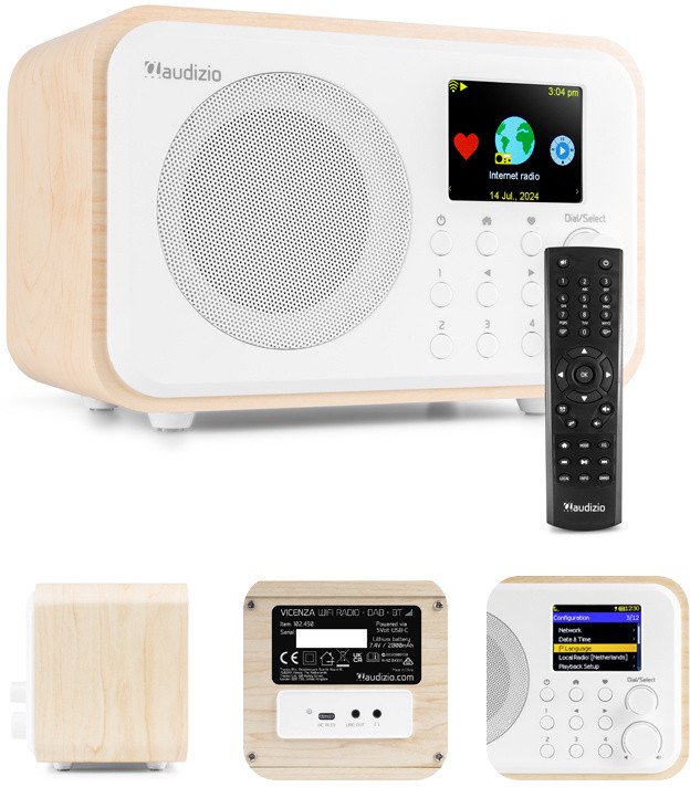 Radio internetowe Vicenza WIFI DAB+ FM akumulator białe one size