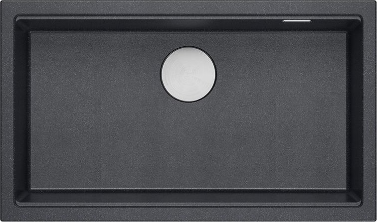 Zlewozmywak GraniteQ LOGAN 110 GraniteQ zlewozmywak black diamond 76x44x23,5 cm 1-komorowy wpuszczany z syfonem manualnym stal szlachetna