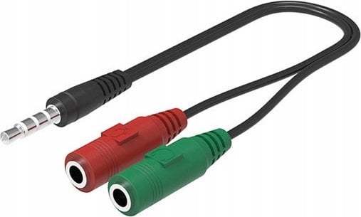 Kabel USB Vega KABEL JACK DO 2X JACK ADAPTER 3,5 CALA AUX SŁUCHAWKI MIKROFON>