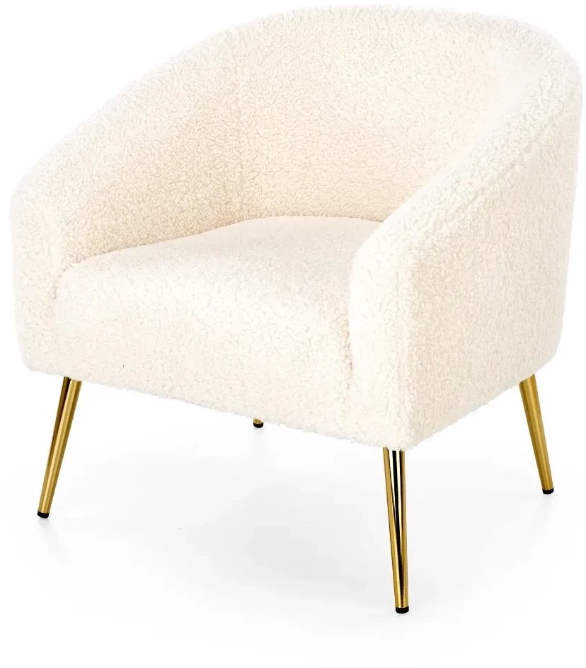 Fotel do salonu GRIFON kremowy/złoty HALMAR