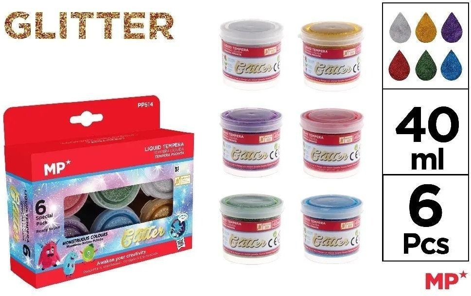 Farba plakatowa tempera 40ml 6 kolorów