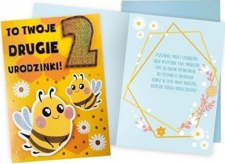 KUKARTKA Karnet Urodziny 2 pszczółki