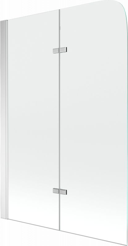 Parawan nawannowy Mexen Felix 2-częściowy szkło przejrzyste, profil chrom