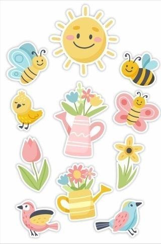 LearnHow Dekoracje okienne wiosenne 02 dwustronne 11szt