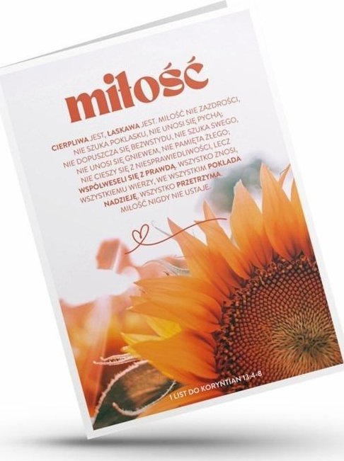 Karnet - Miłość cierpliwa jest... - słonecznik
