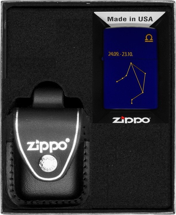 Zestaw ZIPPO Zapalniczka ZODIAC LIBRA DESIGN WAGA Prezentowy No3