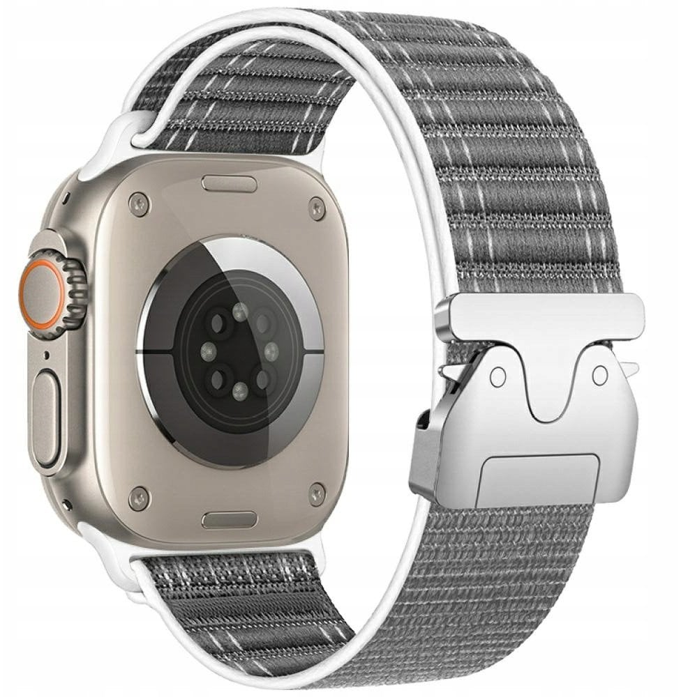 Pasek Beline Woven Nylon Diagonal Style Parachute do Apple Watch 38/40/41mm szary