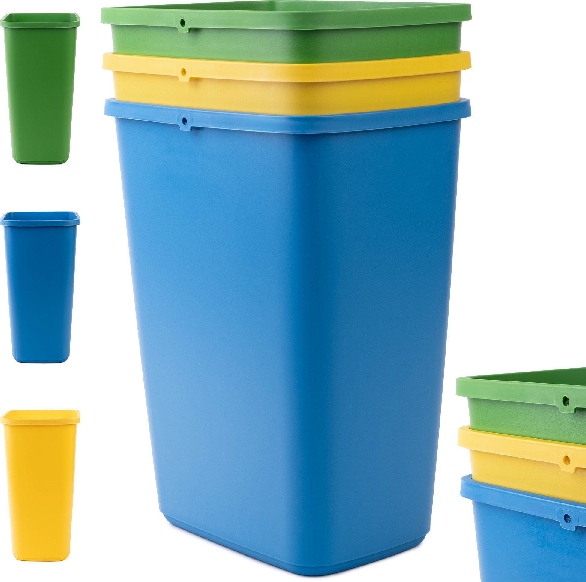 Kosz na śmieci Kadax 3xKADAX Kosz Na Śmieci 12L Zestaw Pojemników Do Segregacji Odpadów Kubeł