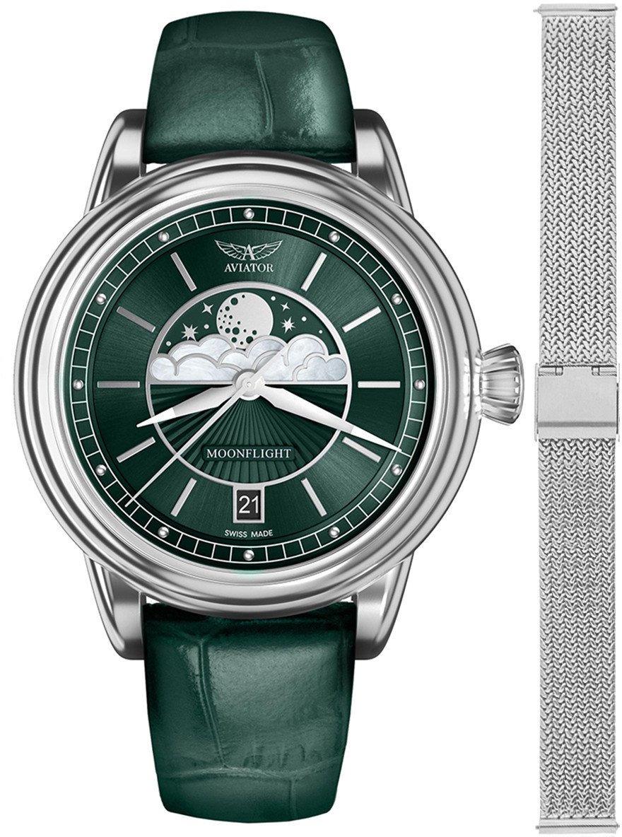 Zegarek damski Aviator V.1.33.0.262.4-SET srebrny