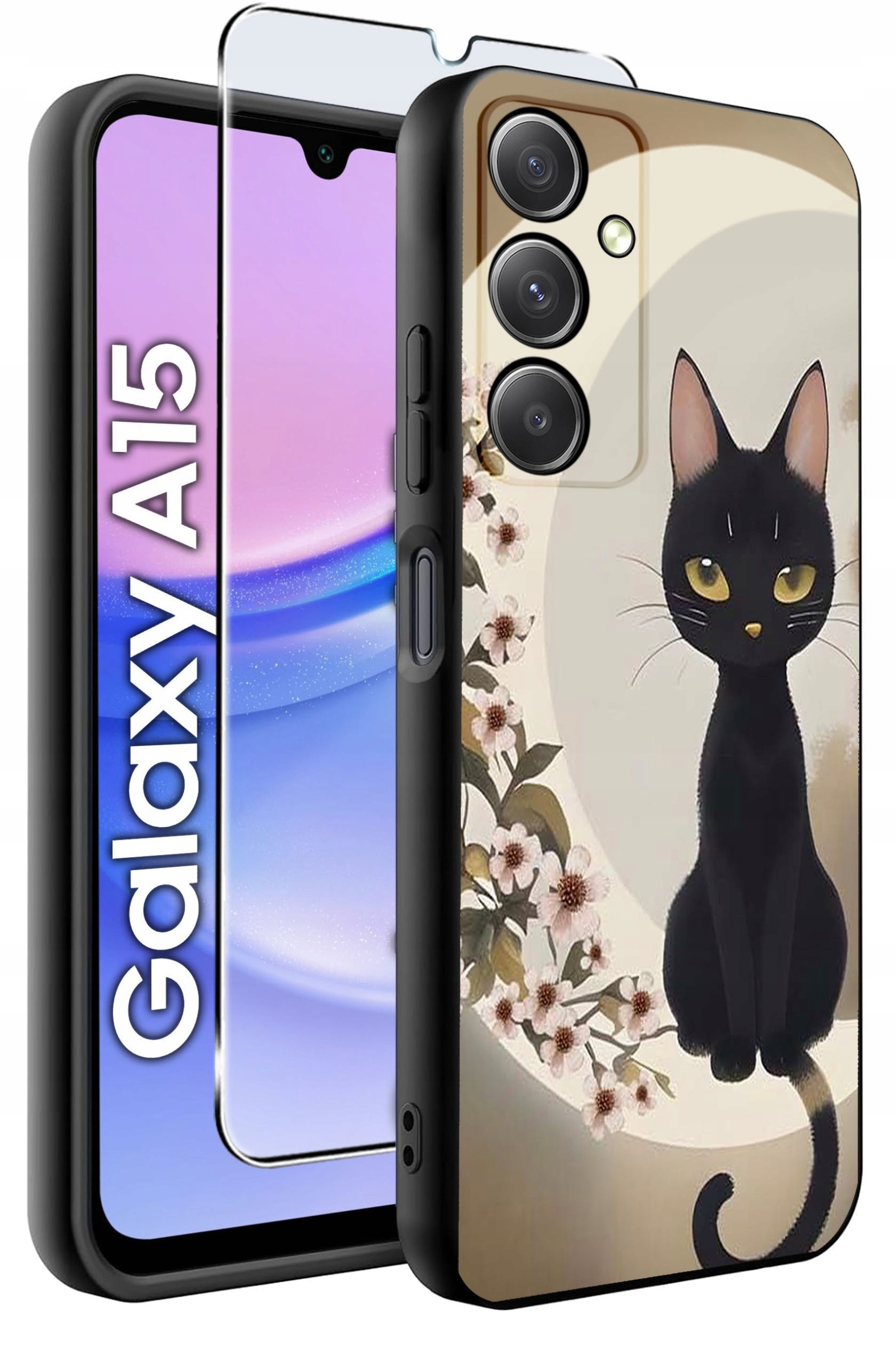 ETUI do Samsung A15 4G | 15 5G WZORY | SILIKONOWE MATT CASE + SZKŁO 9H