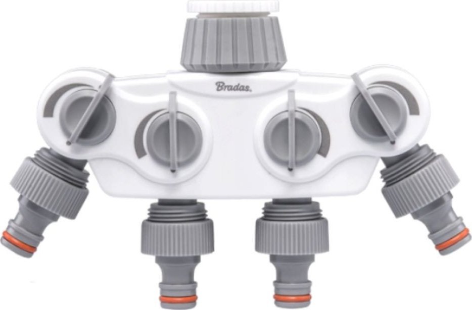 Bradas WHITE LINE Rozdzielacz 4-drożny SOLID z zaworami na kran 1" lub 3/4"