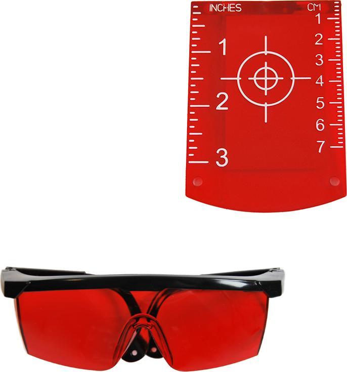 Geoline Okulary i tarcza laserowa z filtrem czerwonym