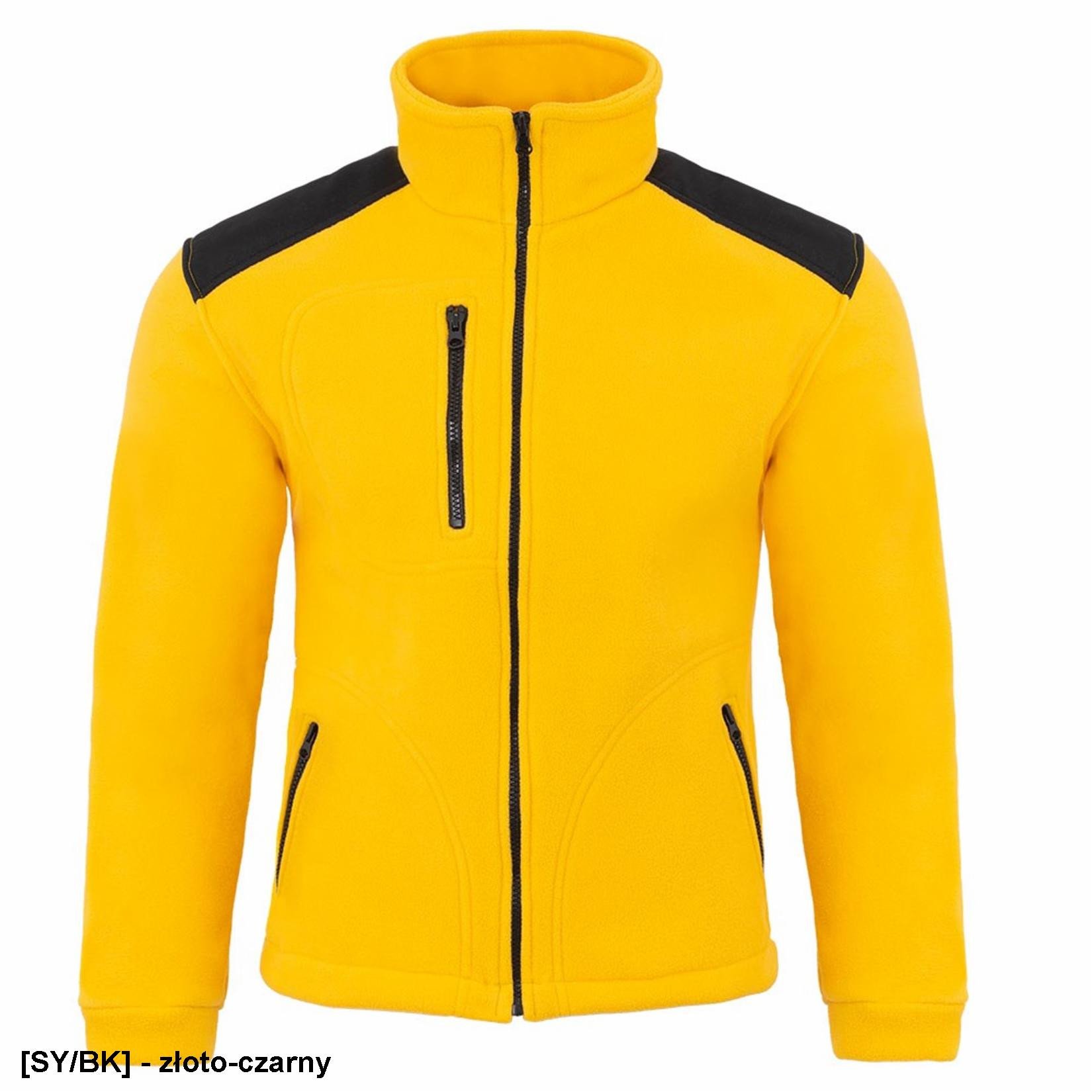 FLRA 340 - bluza polarowa unisex, gruba posiada bardzo dobre właściwości cieplne - jasnożółto-zielono-czarny L