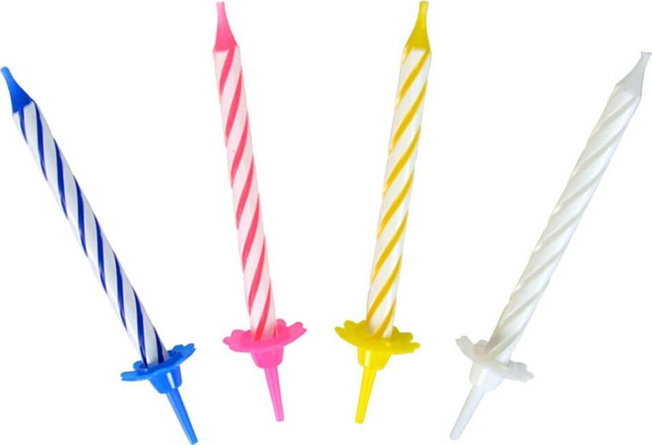 Arpex Świeczki kolorowe klasyczne z podstawkami premium - 24 szt. uniwersalny