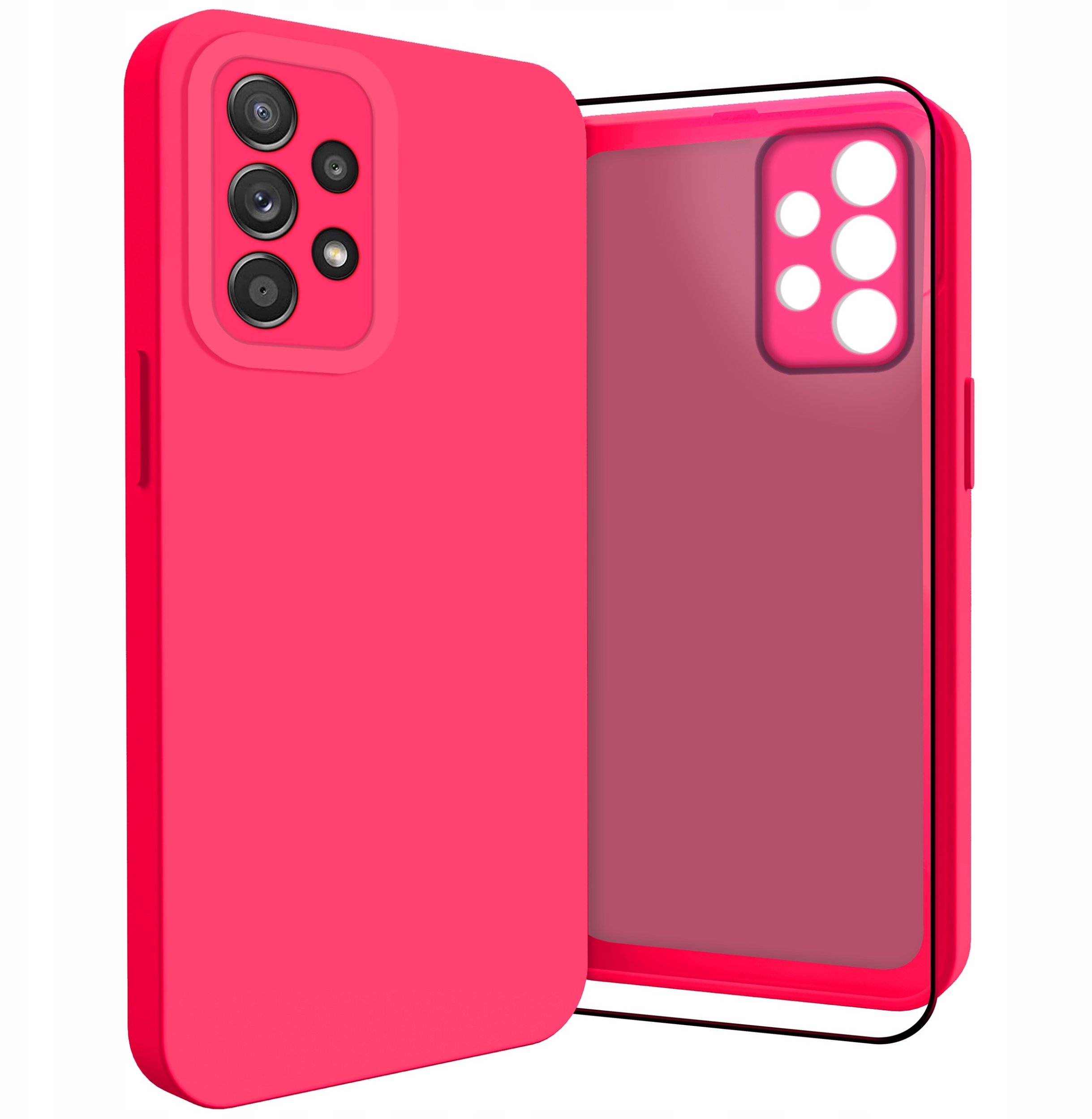 Etui do Galaxy A52 4G / 5G / A52s 4G (Osłona Kamery, Fuksjowe) Szkło 9H