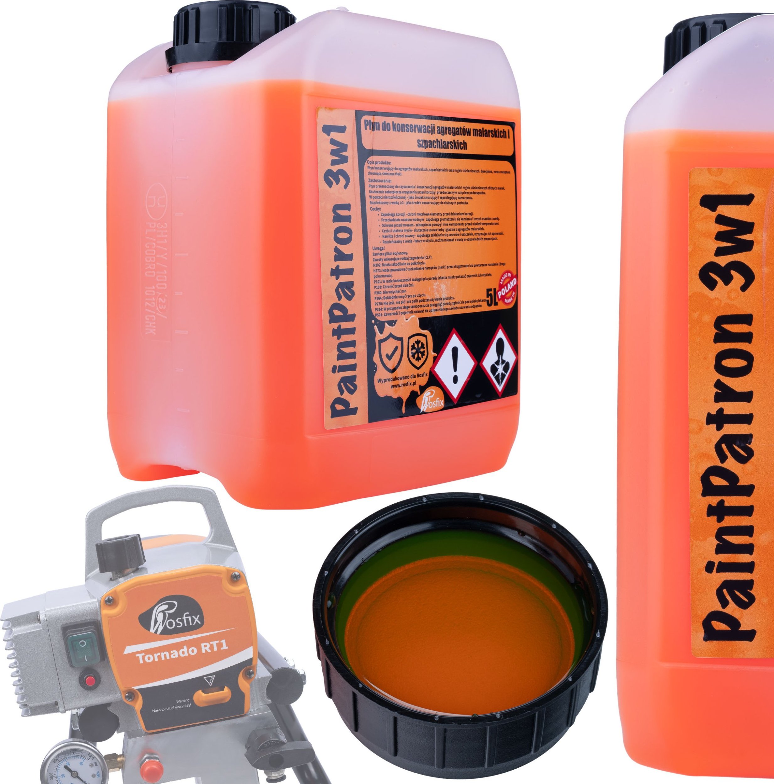 Rosfix PŁYN KONSERWUJACY ZABEZPIECZAJĄCY CZYSZCZĄCY DO AGREGATU MALARSKIEGO 3W1 5L