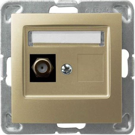 Ospel Gniazdo antenowe Impresja pojedyncze typu F złoty metalik (GPA-1YF/m/28)