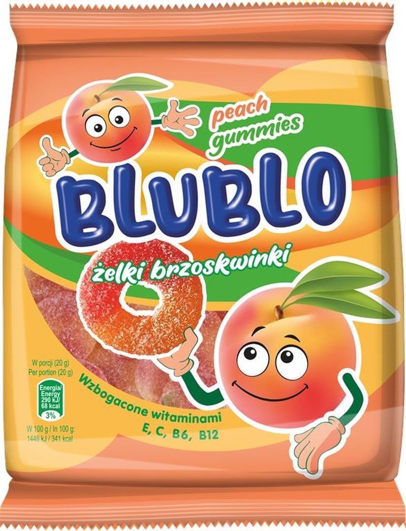 Blublo Żelki o smaku brzoskwiniowym 80 g