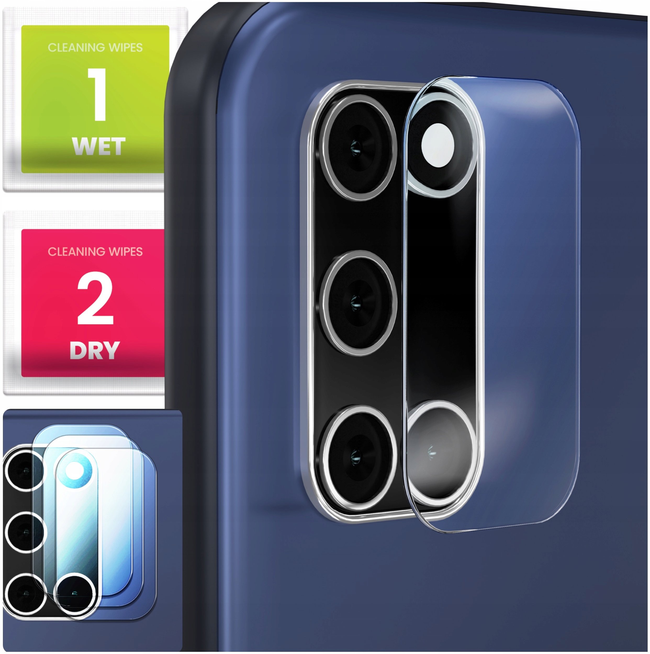 3-PAK Szkło Na Aparat Do Oppo A52 (Hartowane, Ochronne, Na Obiektyw, 9H)