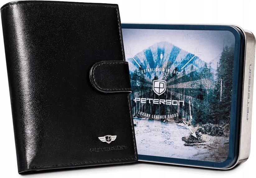 Peterson Skórzany portfel męski zapinany na zatrzask Peterson NoSize