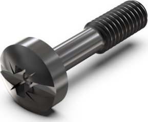 SCHROFF Śruba kołnierzowa SCHROFF z rowkiem krzyżowym, M2,5 x 12,3 mm, stal czarna, 100 szt.