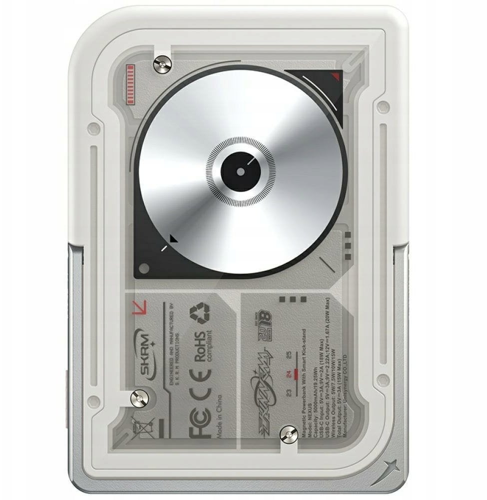 Powerbank SKINARMA Powerbank Nexus Nova Magnetic Kick-Stand 5000mAh 20W PD USB-C MagSafe jasno szary