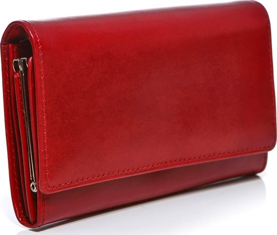 Belveder Czerwony portfel damski skórzany MID BW53