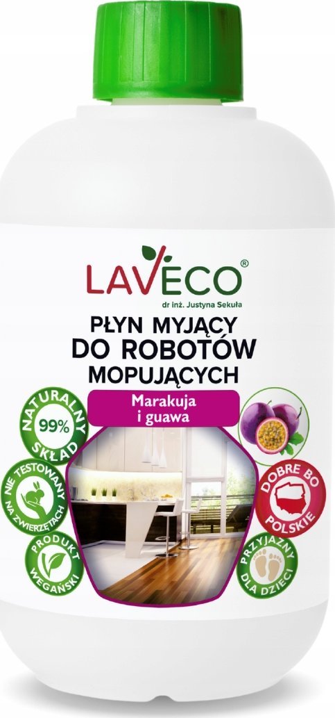LAVECO Naturalny płyn myjący do robotów mopujących - marakuja i guawa - 0,5 l