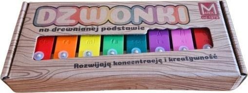 Dzwonki 8-tonowe kolorowe na drewnianej ramie