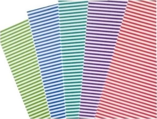 Karton obustronny paski 300g 24x34cm 5 ark MIX