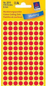 Avery Zweckform Etykiety czerwone kółka do zaznaczania 8mm (3010)