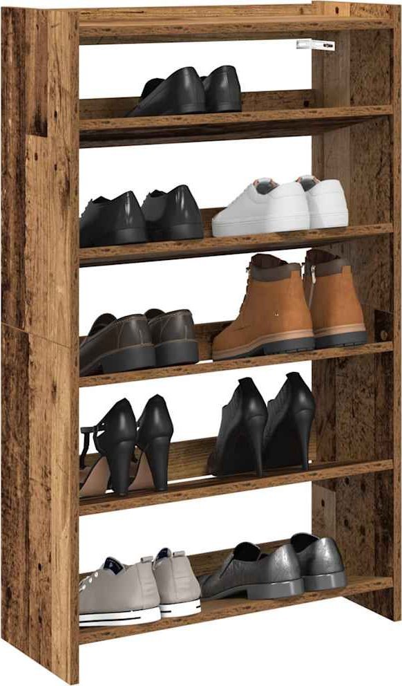 vidaXL vidaXL Półka na buty, stare drewno, 60x25x100 cm