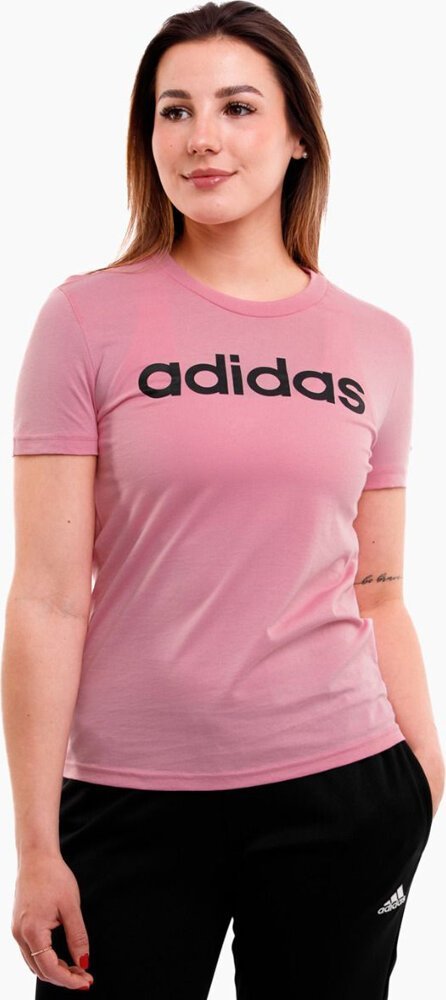 Adidas Koszulka damska adidas Loungwear Essentials Slim Logo Tee różowa HD1681 S