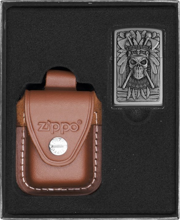 Zestaw ZIPPO Zapalniczka INDIAN SKULL Prezentowy No2
