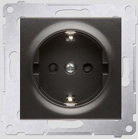 Kontakt-Simon Gniazdo pojedyncze SCHUKO z/u 16A IP20 z przesłoną torów antracyt (DGSz1Z.01/48)