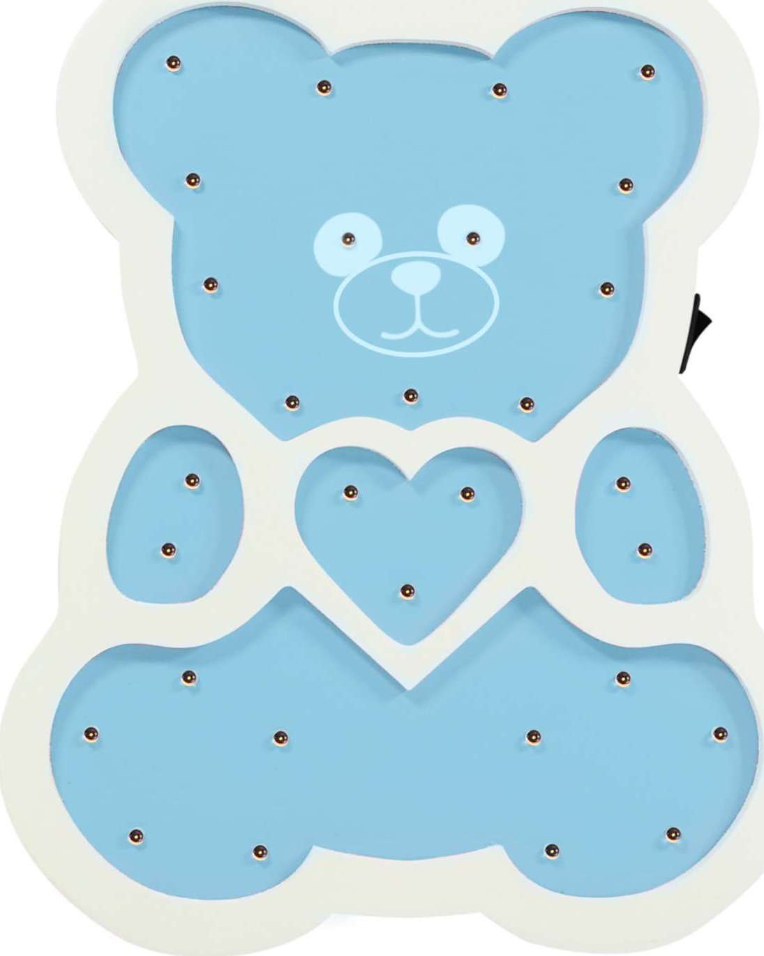 Polux Kinkiet LAMPA ścienna MIŚ 310651 Polux drewniana OPRAWA miś LED 3300K do pokoju dziecięcego niebieski biały