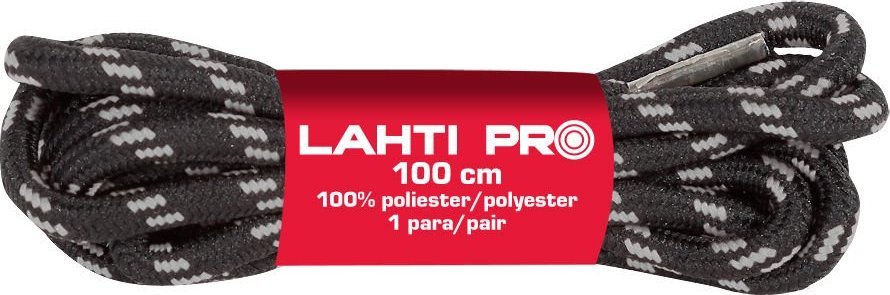 Lahti Pro Sznurowadła okrągłe czar-szar l904025p, 10 par, 150cm, lahti