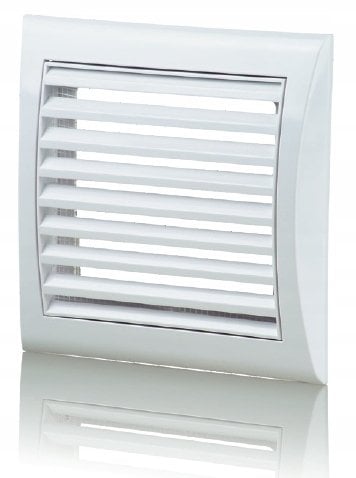 Kratka wentylacyjna z siatką 154x150mm biała MW103