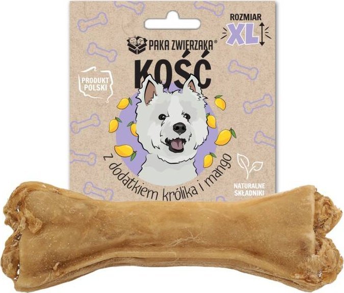 Paka Zwierzaka PAKA ZWIERZAKA - kość z dodatkiem królika i mango XL (17 cm)