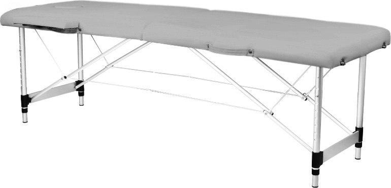 Activeshop STÓŁ SKŁADANY DO MASAŻU ALUMINIOWY KOMFORT ACTIV FIZJO 2 SEGMENTOWY SZARY