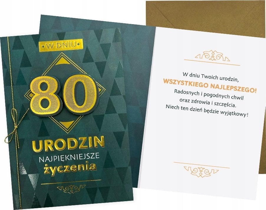 Yeku Karnet B6 Urodziny 80 męskie