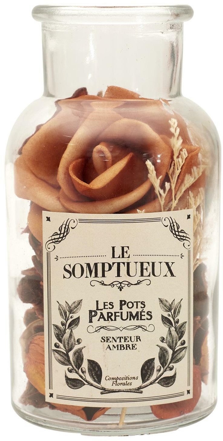 INTESI SZKLANY SŁÓJ 16CM Z POT POURRI POMARAŃCZOWE