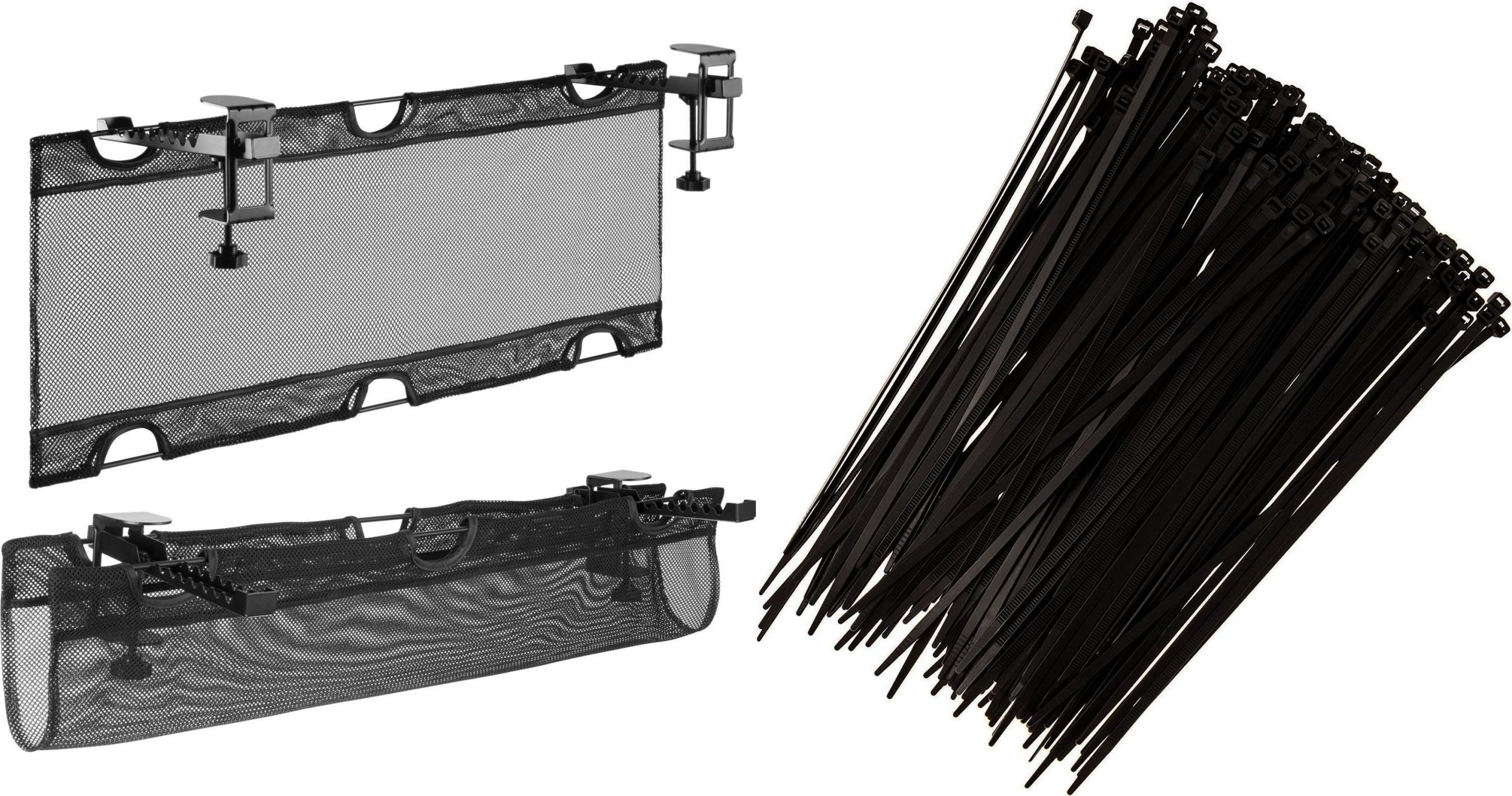 Organizer Mozos Organizer Mozos na kable siatka czarny UCM 1 + Opaska zaciskowa Czarny 100 sztuk (MCABLE-S)