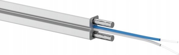 Kabel światłowodowy wewnętrzny FTTH 2 wł. ze złączami SC, SM 9/125 OS2 G57A1, Eca, LSOH, biały, 1km